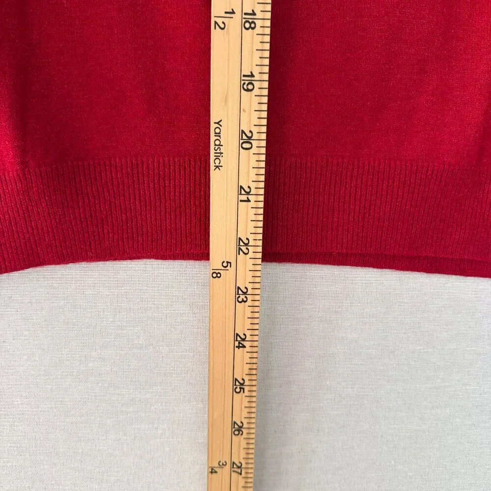 JOSEPHINE CHAUS WOMEN'S RED COWL NECK PULLOVER SWEATER SIZE L (LARGE)